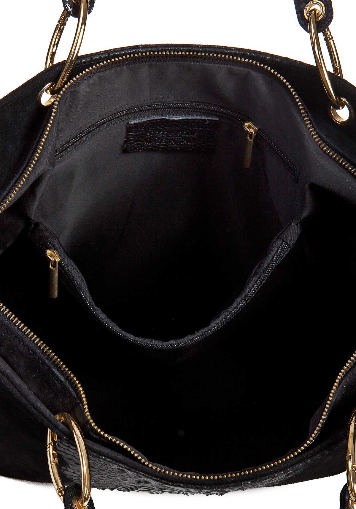 FLORA Leather Shoulder Bag - Black