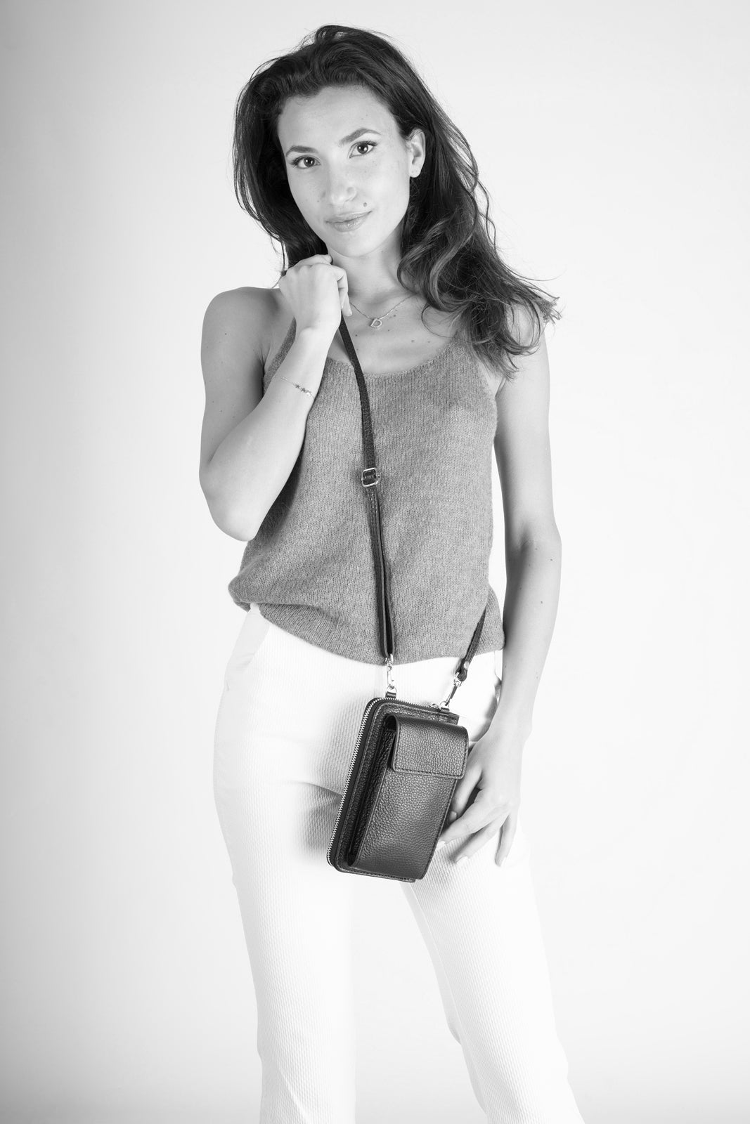 MAVIS Leather Crossbody Bag - Rosso