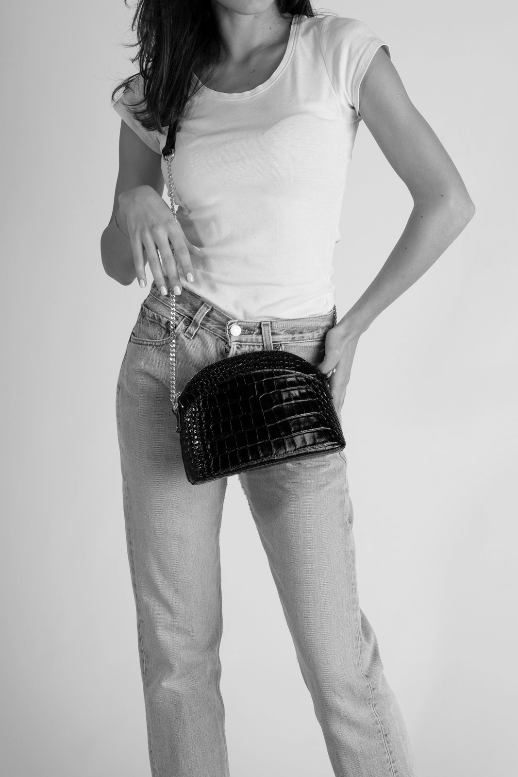 ZENA Leather Crossbody Bag - Dark blue