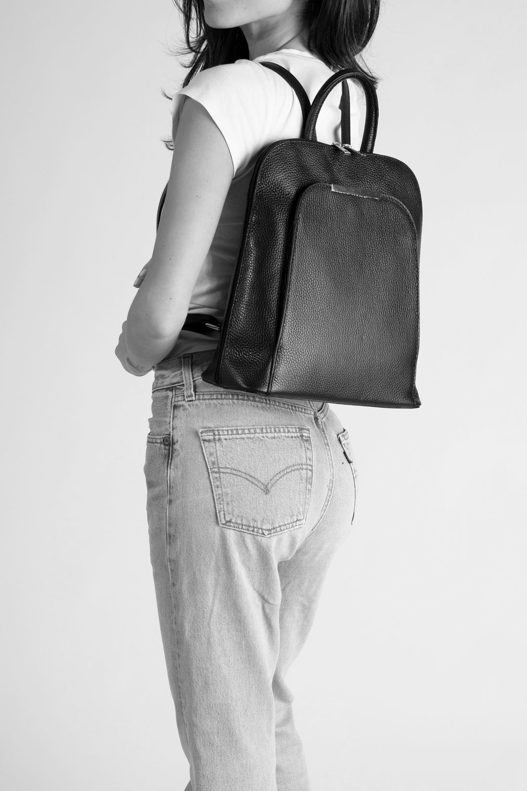 FREYA Leather Backpack - Cognac