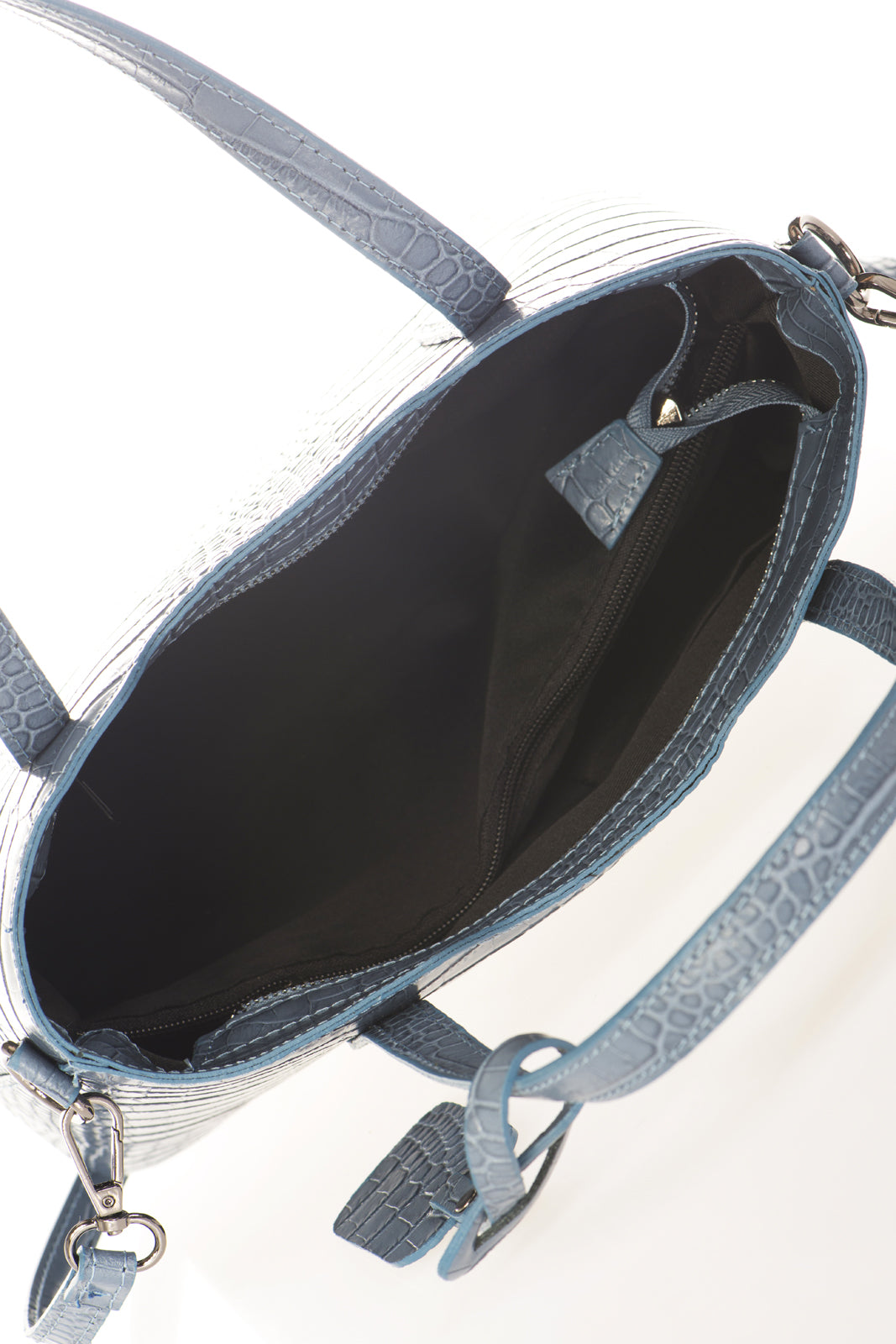 BRIGITTE Leather Top Handle Bag - Bondi blue
