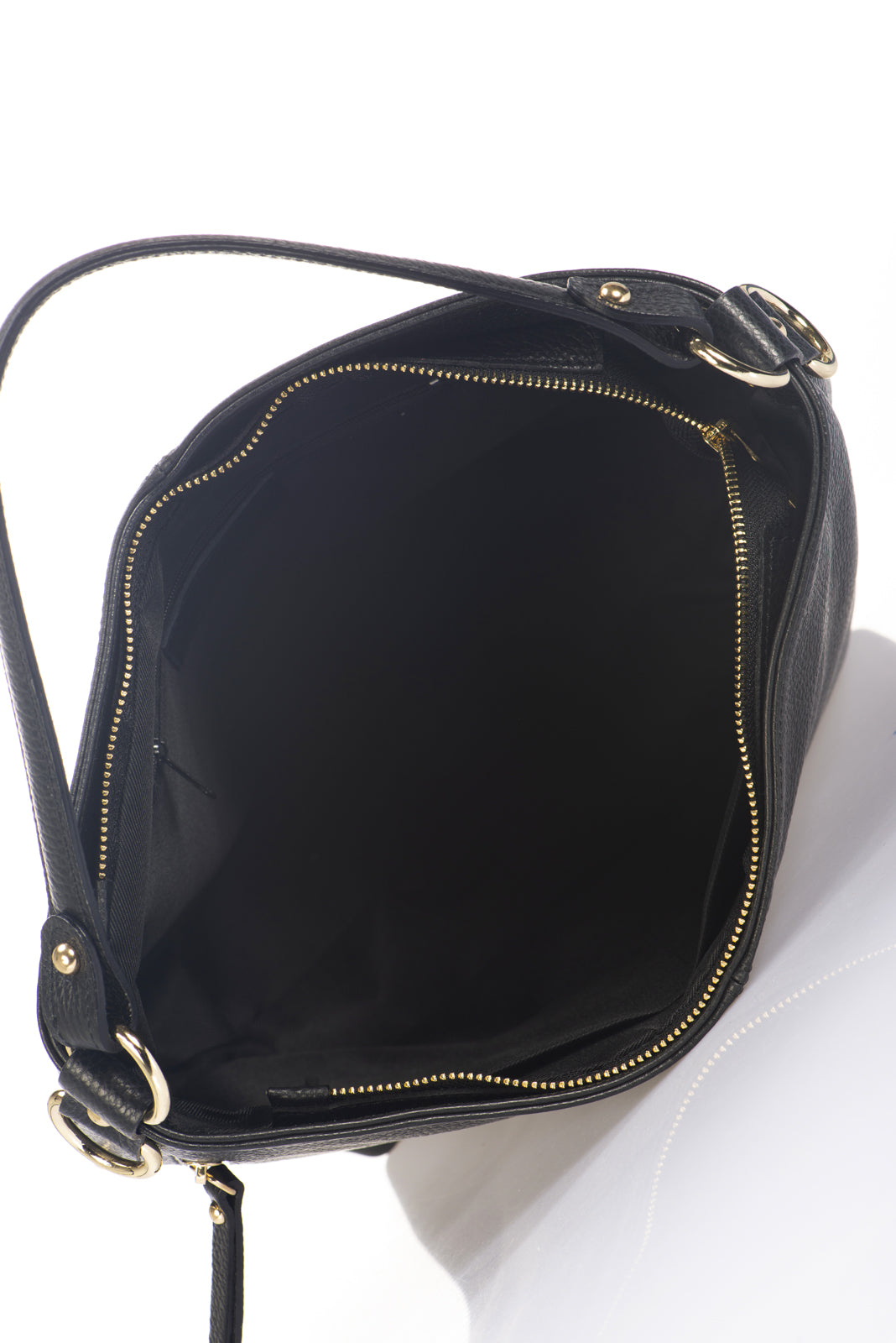 CLARISSA Leather Shoulder Bag - Black