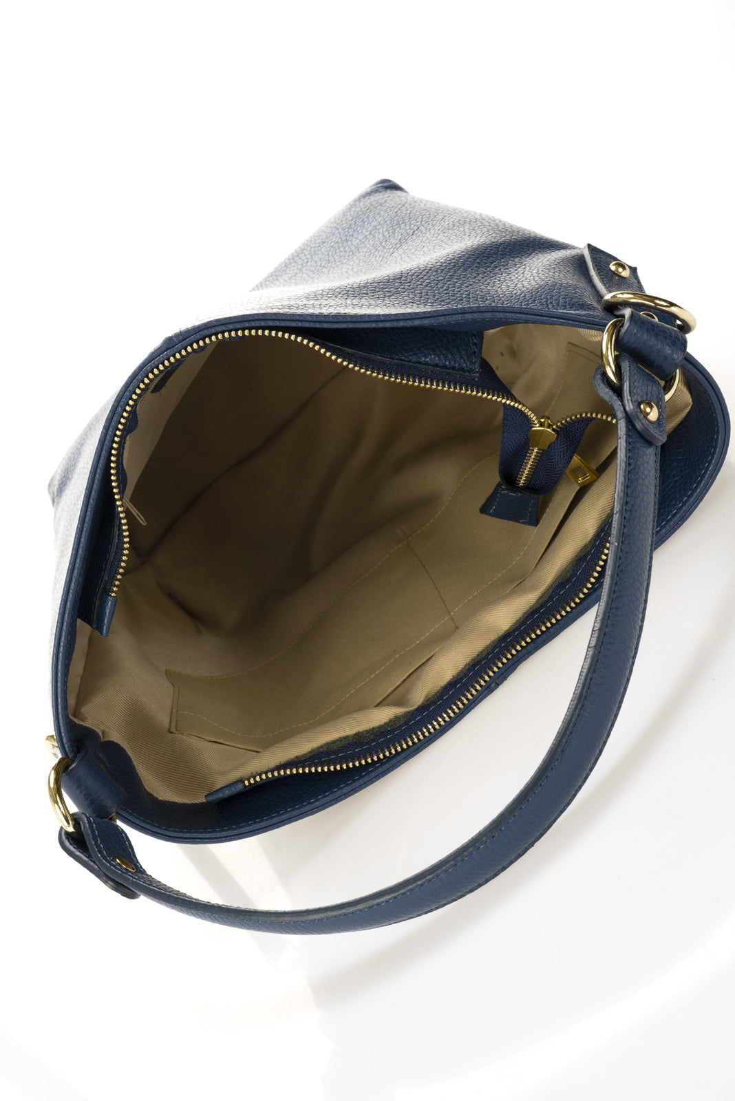 CLARISSA Leather Shoulder Bag - Blue
