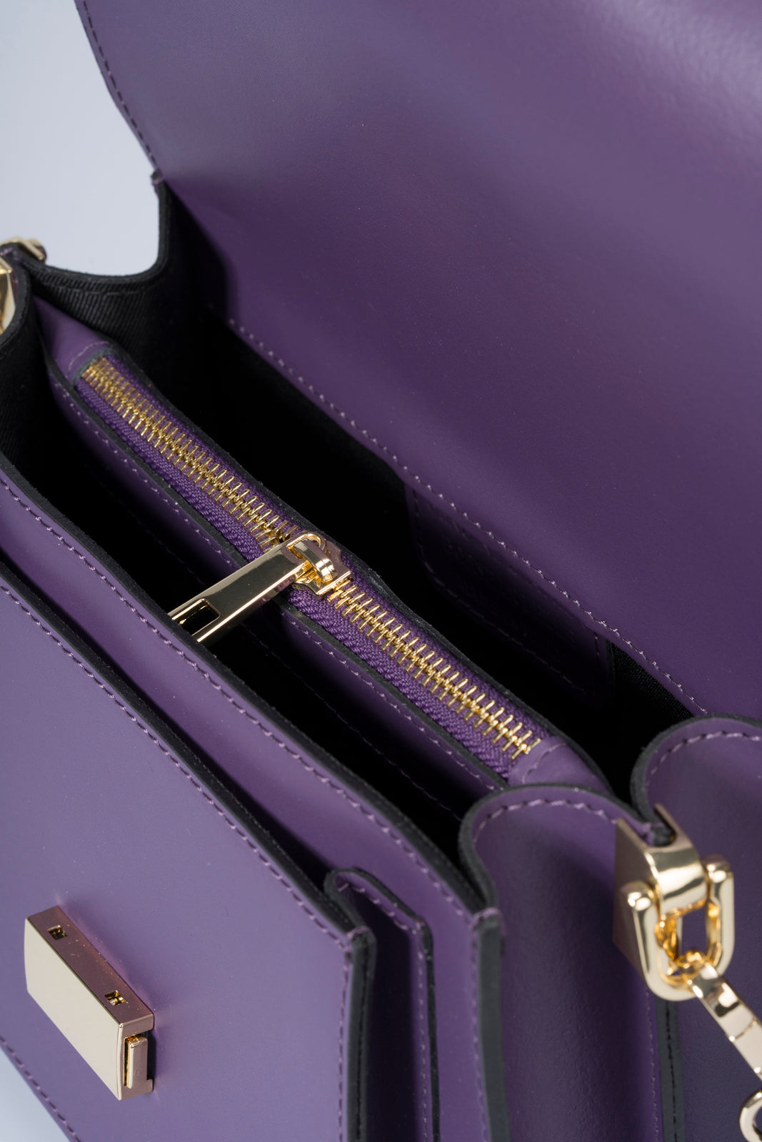 SELENA Leather Crossbody Bag - Viola