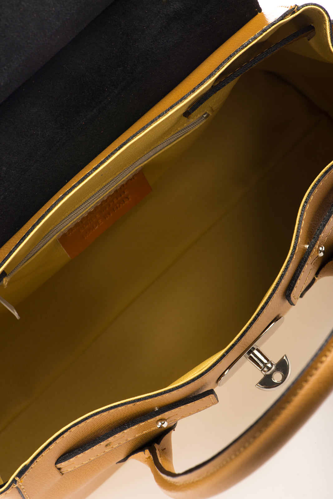 DESIREE Leather Top Handle Bag - Cognac