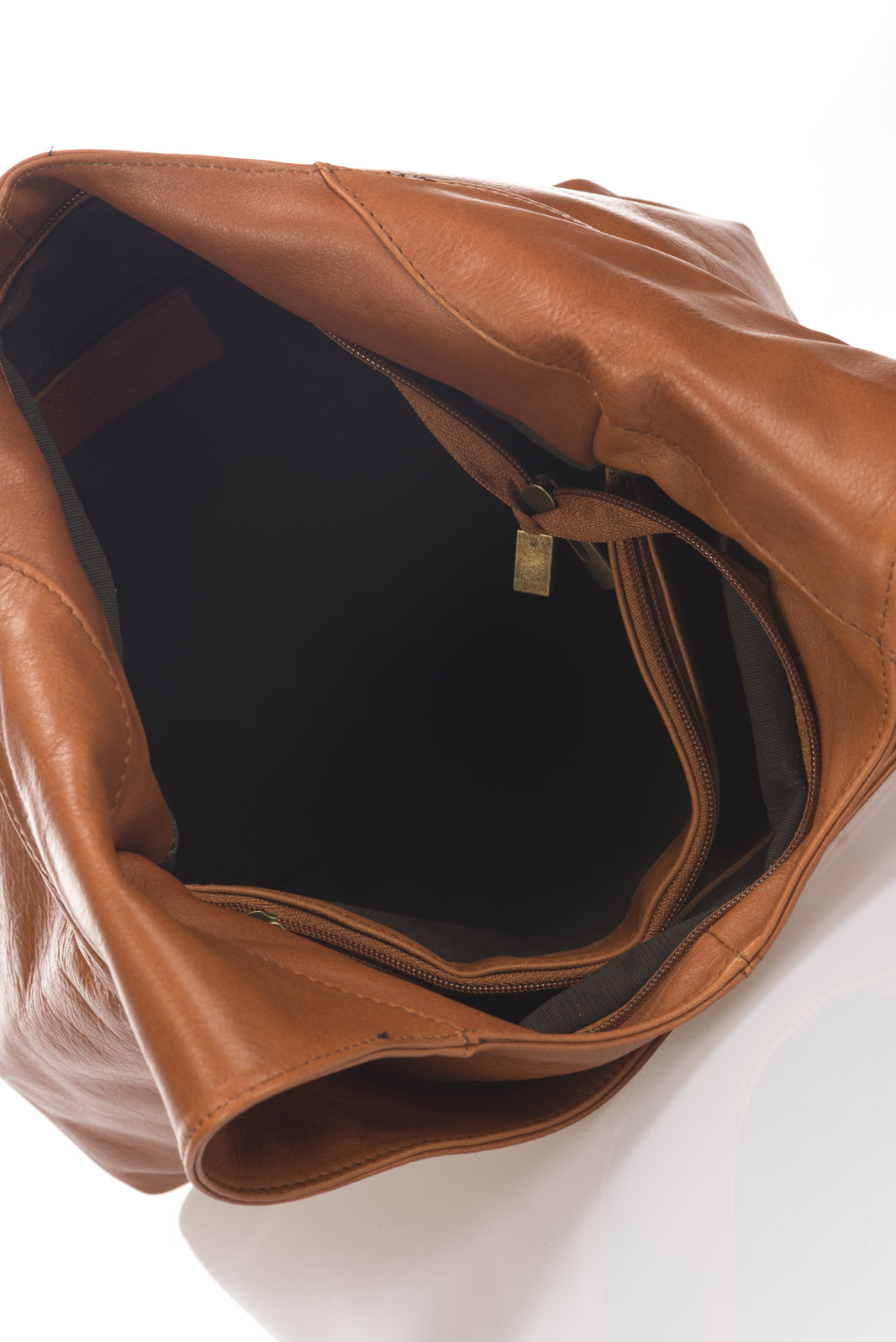 CARLOTTA Leather Shoulder Bag - Cognac