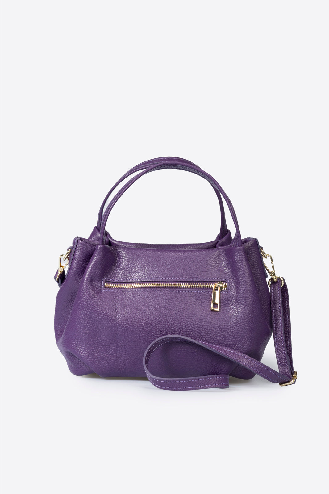 MAYA Leather Top Handle Bag - Viola