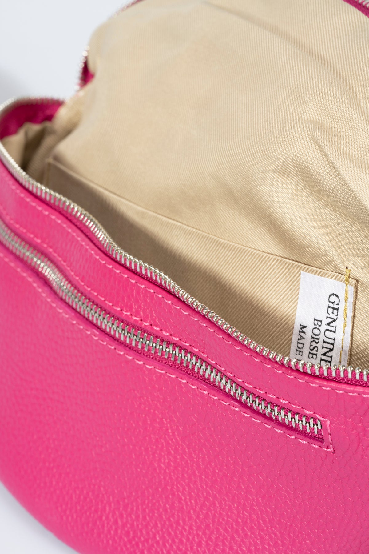 BROOKE Leather Pouch - Fuxia