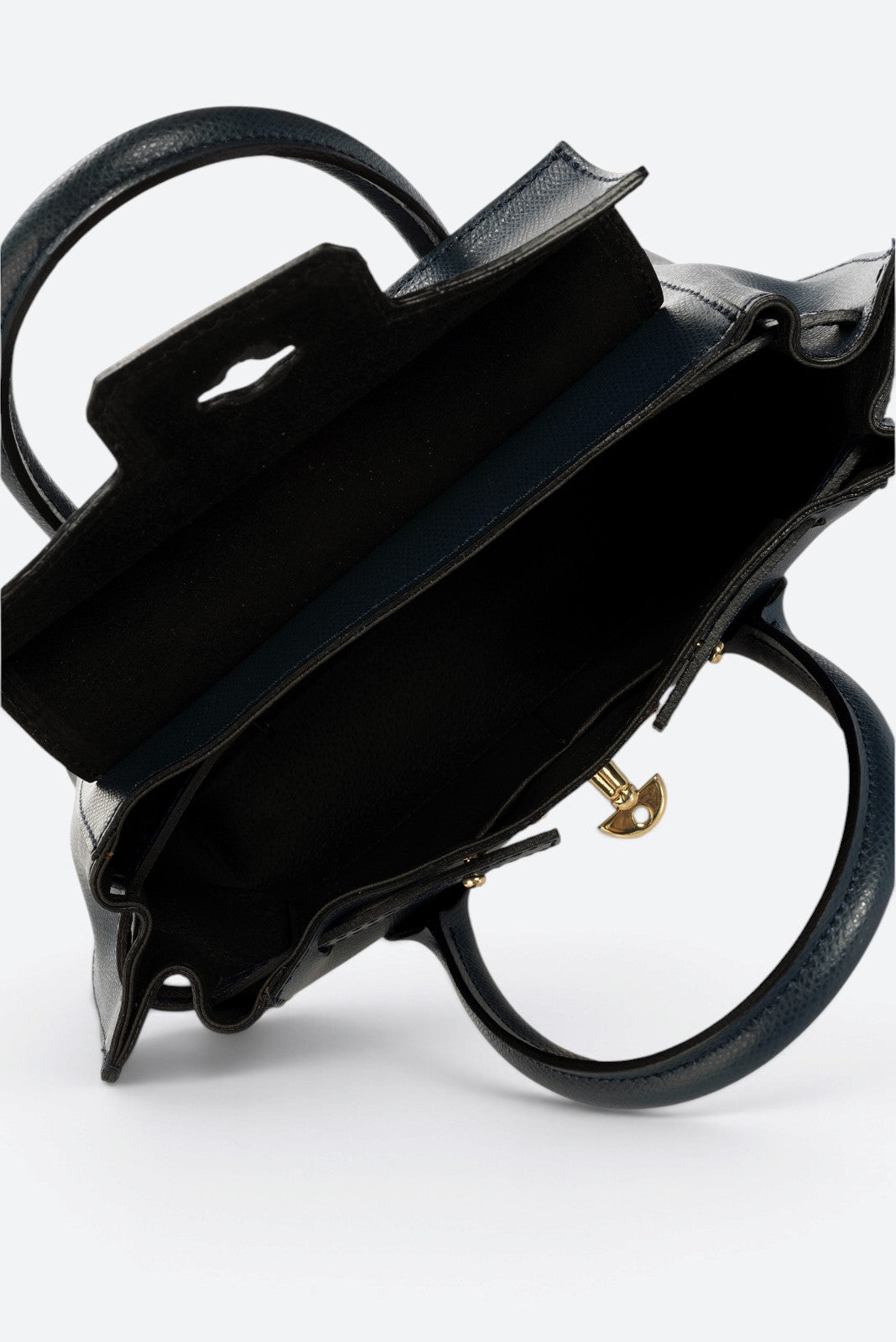 RUTH Leather Top Handle Bag - Blue