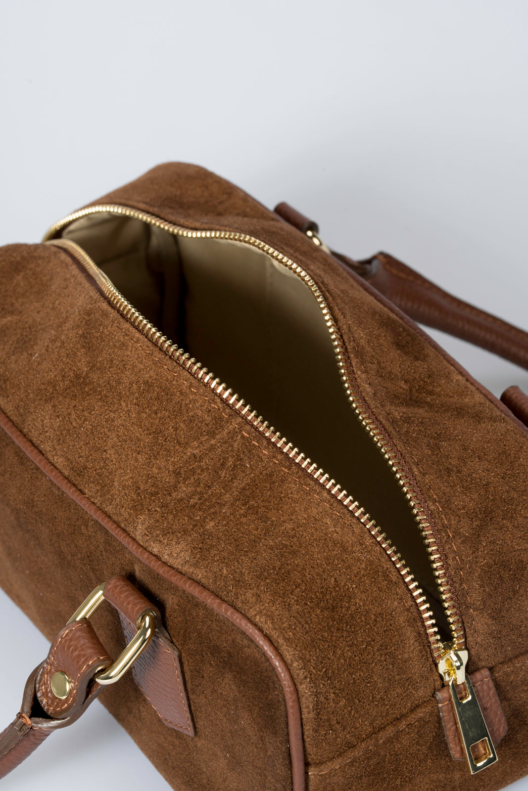 TIANNA Leather Top Handle Bag - Brown