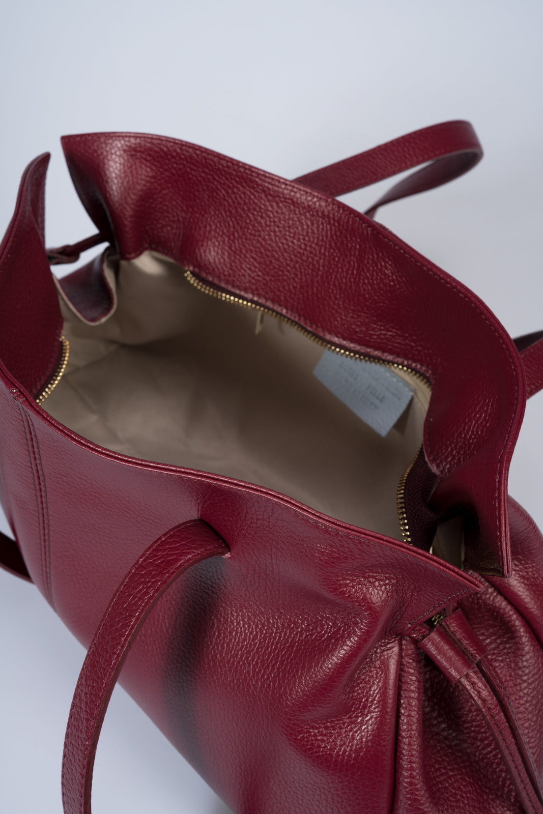 SAMANTHA Leather Top Handle Bag - Bordo