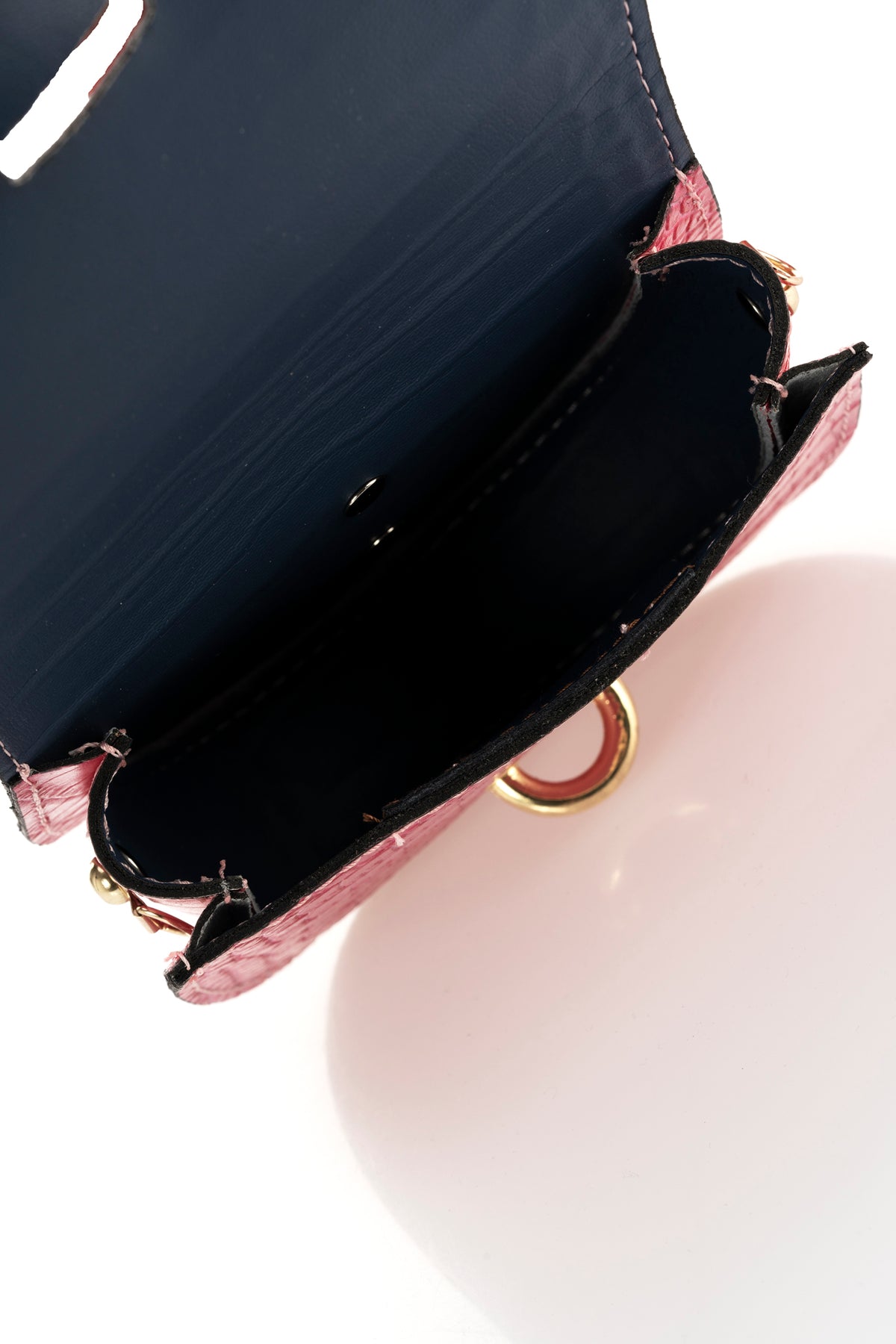 Leather Crossbody Bag 3241 - Fuxia