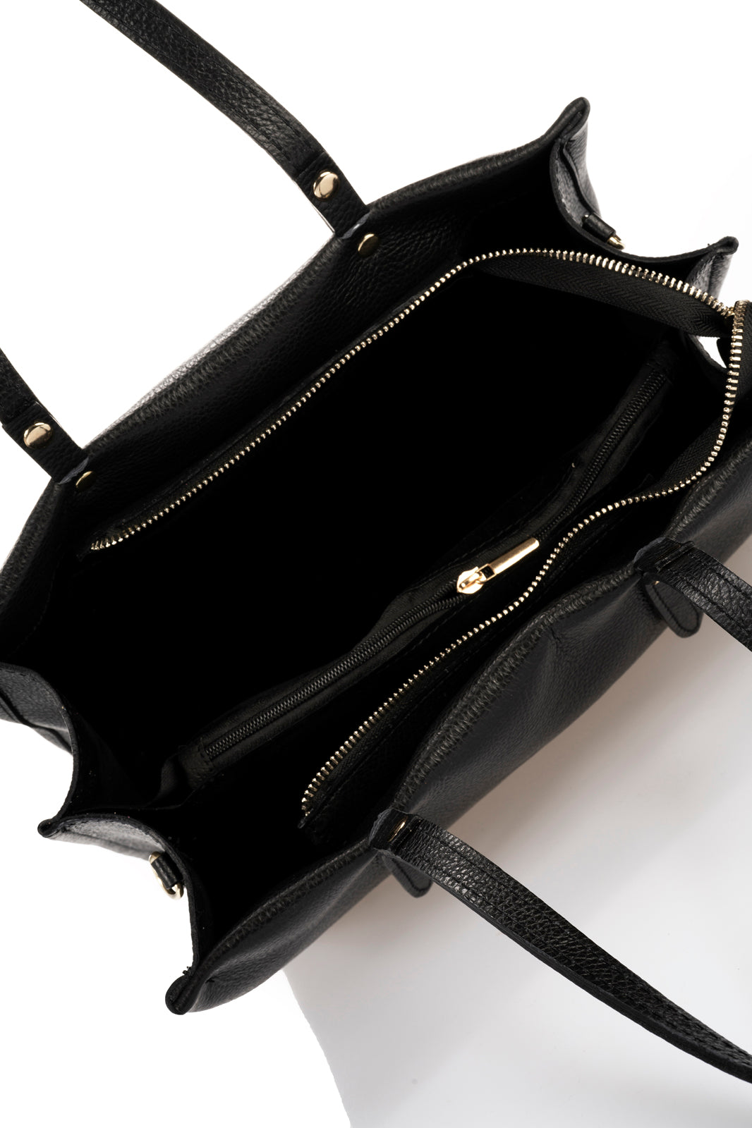 Leather Top Handle Bag 1199 - Black