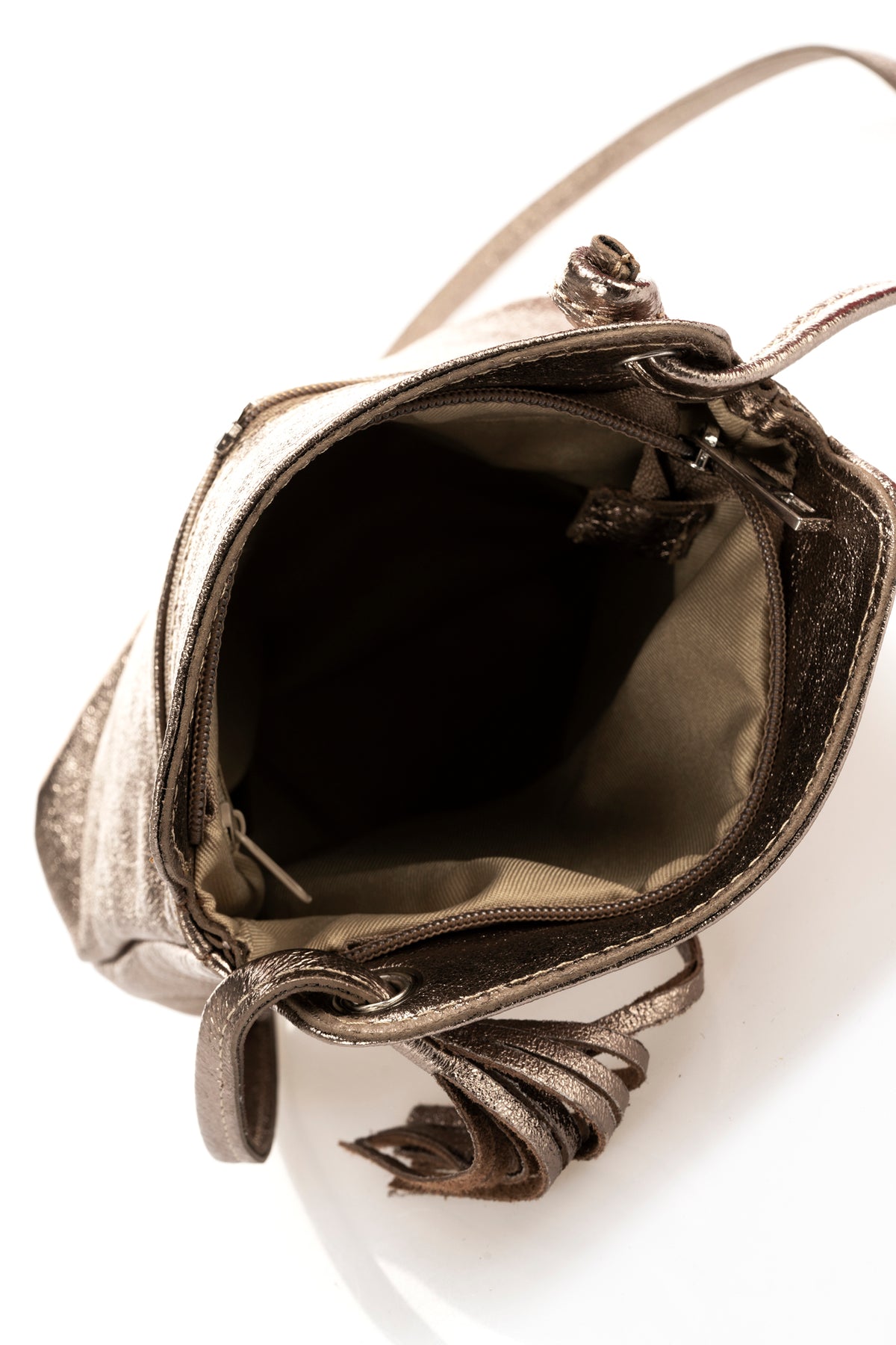 Leather Crossbody Bag 3547 - Gun Metal