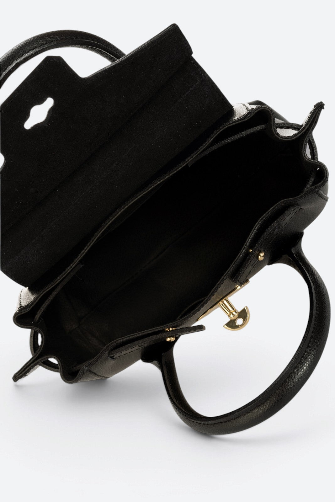 RUTH Leather Top Handle Bag - Black