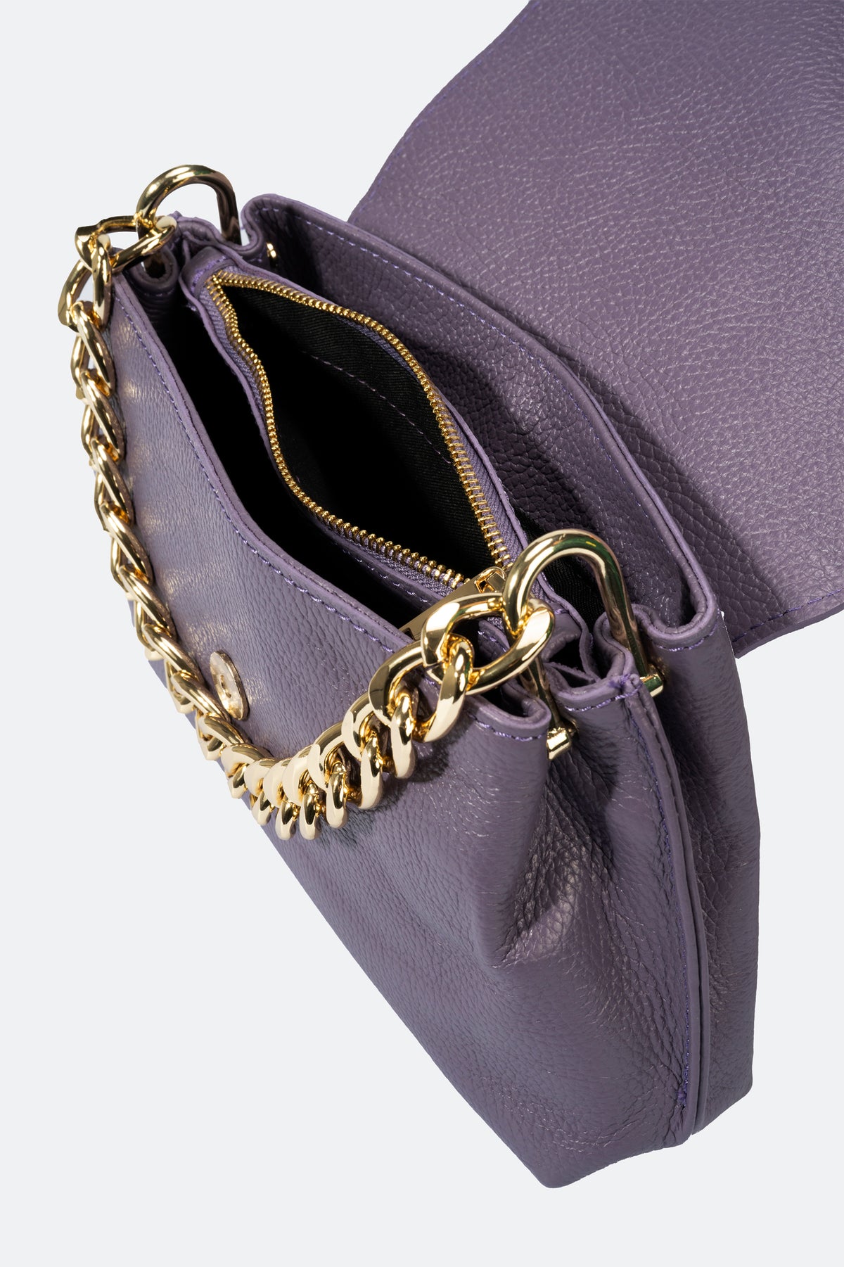Leather Top Handle Bag 9647 - Violet