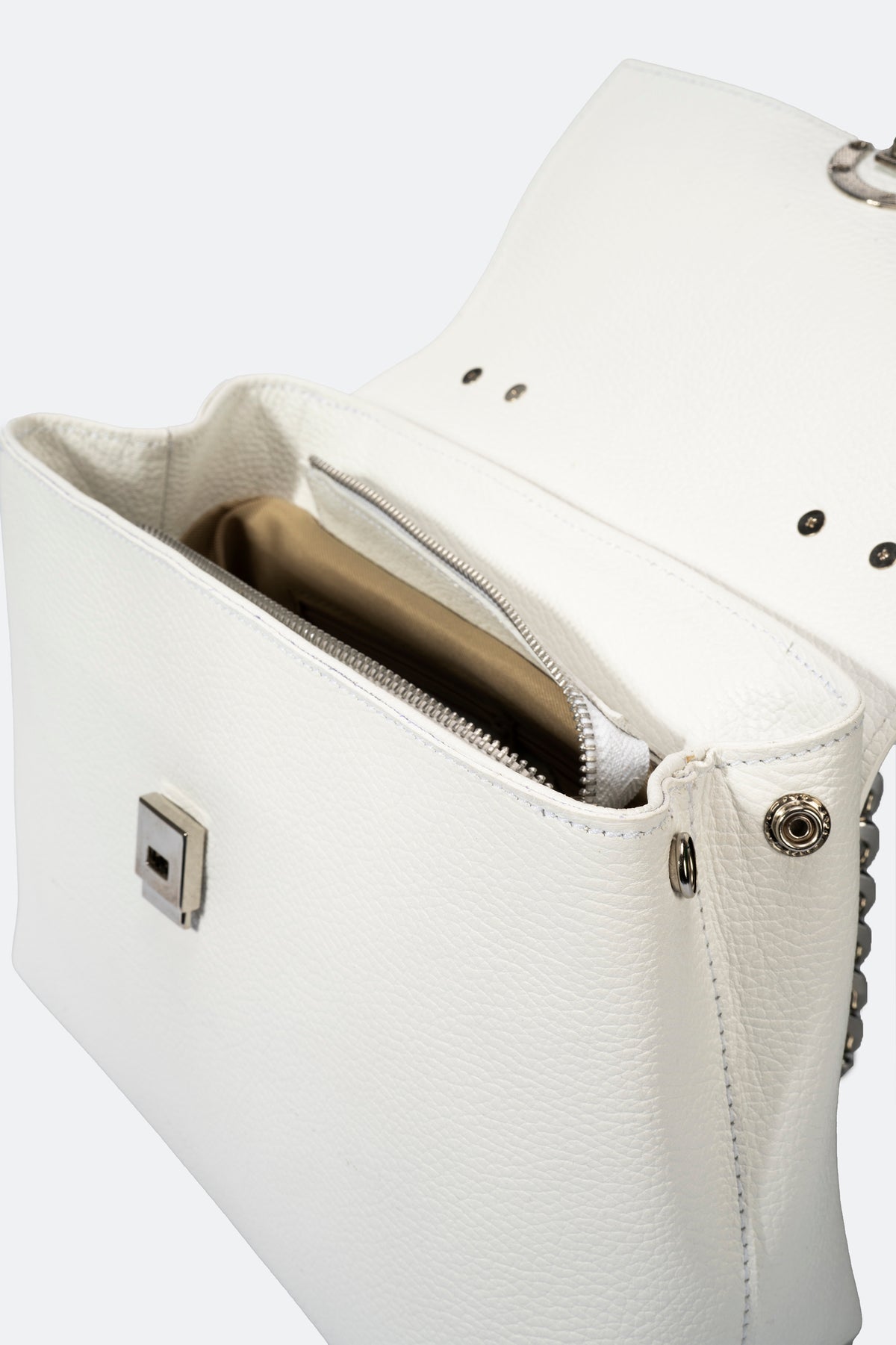FANIA Leather Shoulder Bag - White