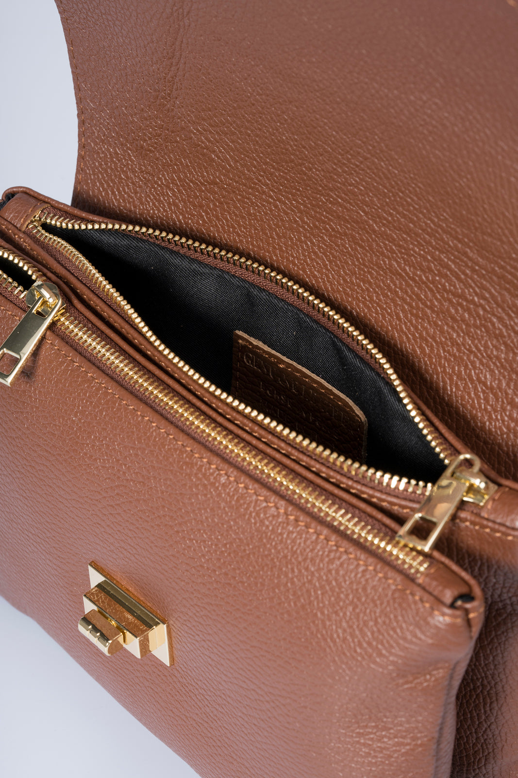 NORAH Leather Crossbody Bag - Brown