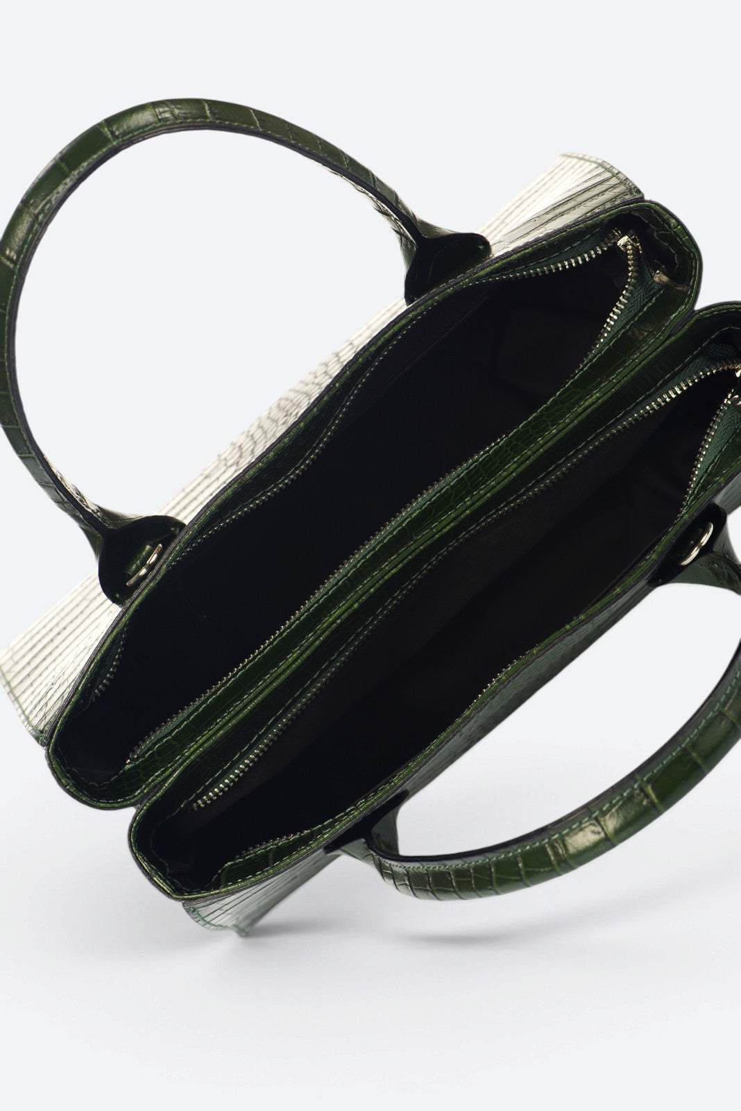 CASSANDRA Leather Top Handle Bag - Green