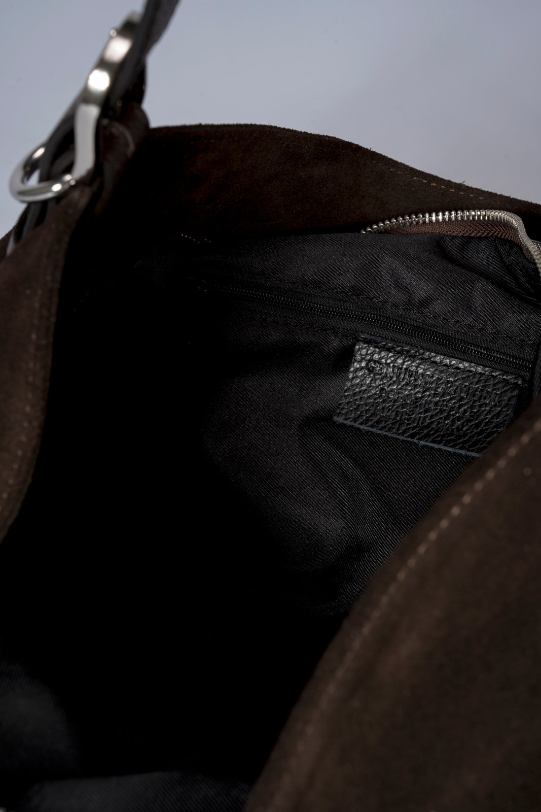 FLEUR Leather Top Handle Bag - Testa di Moro