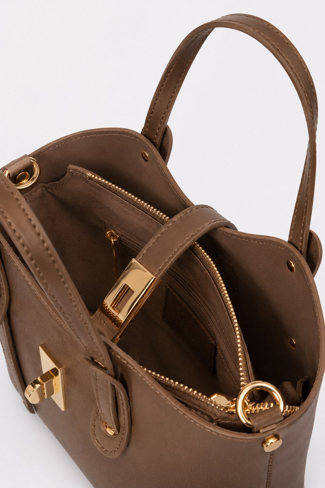 IOLANDA Leather Top Handle Bag - Brown