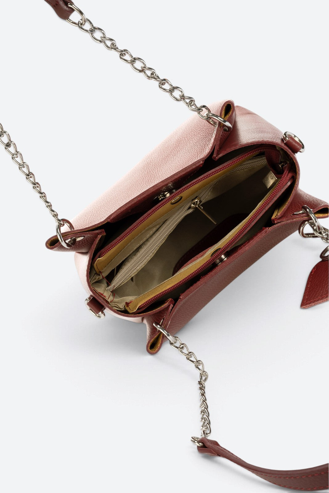 ANIKA Leather Top Handle Bag - Bordo