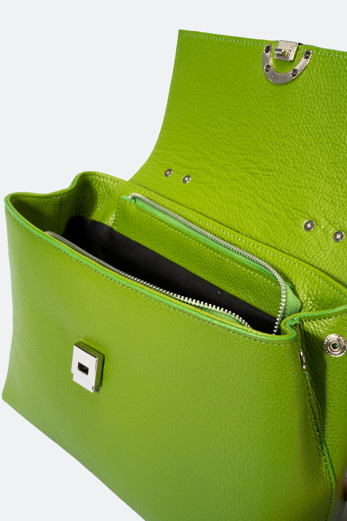 FANIA Leather Shoulder Bag - Aloe