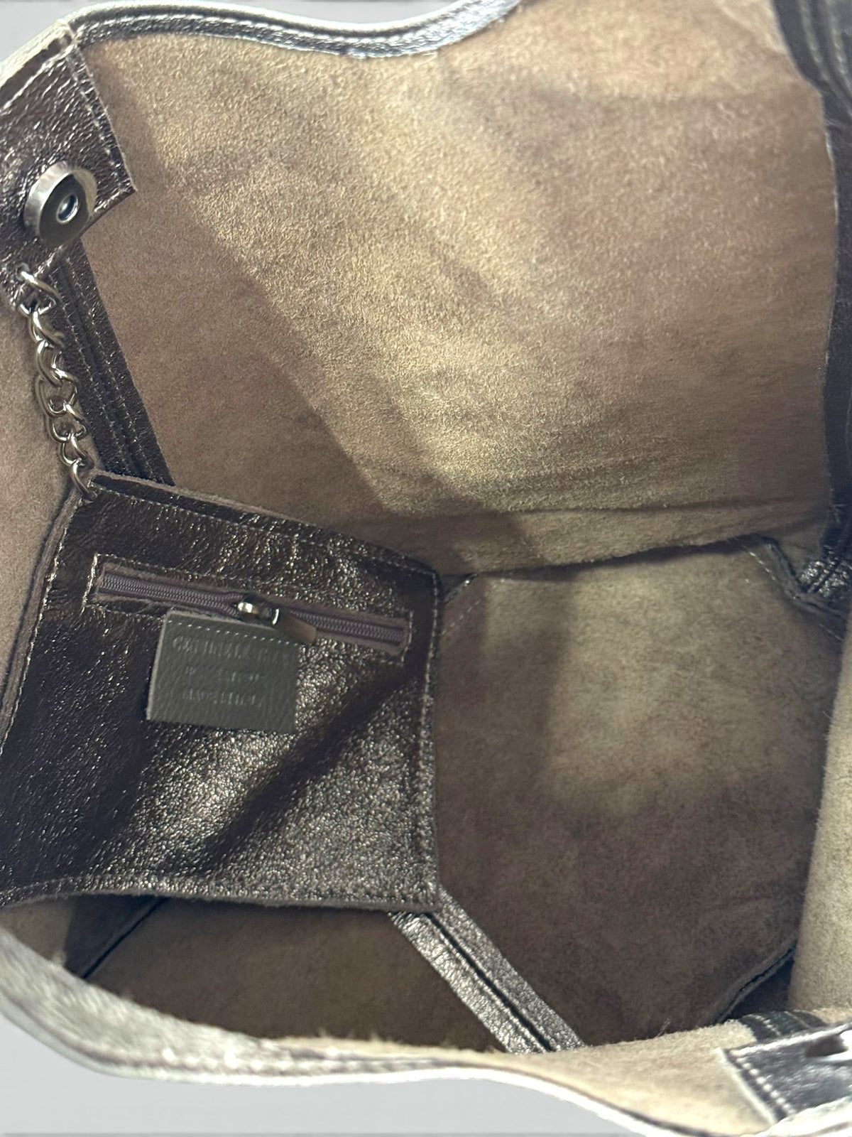 NADIA Leather Top Handle Bag - Gun Metal