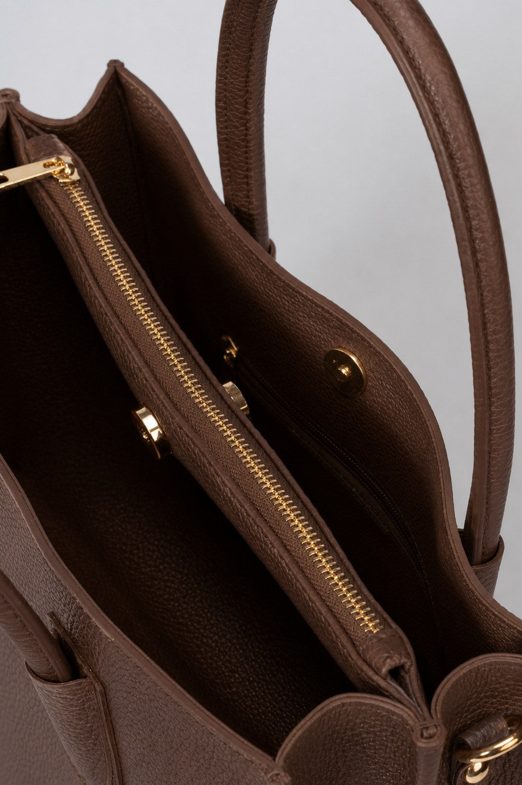 VANDA Leather Top Handle Bag - Brown