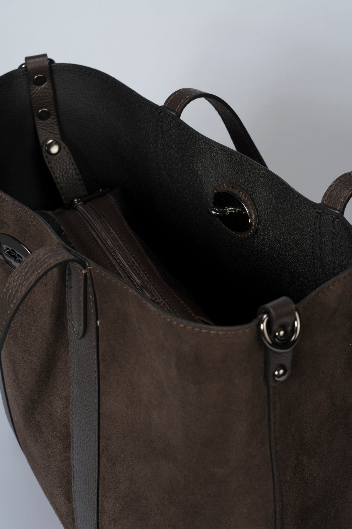 MYRA Leather Tote Bag - Dark Brown