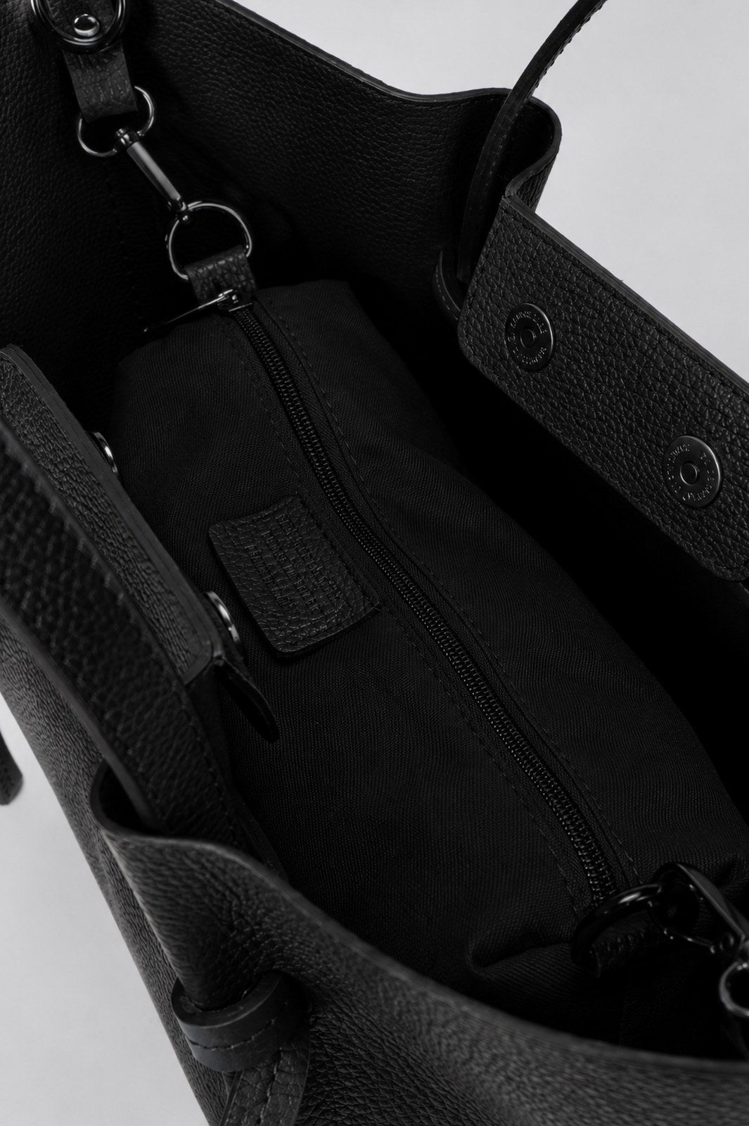 GIADA Leather Top Handle Bag - Black