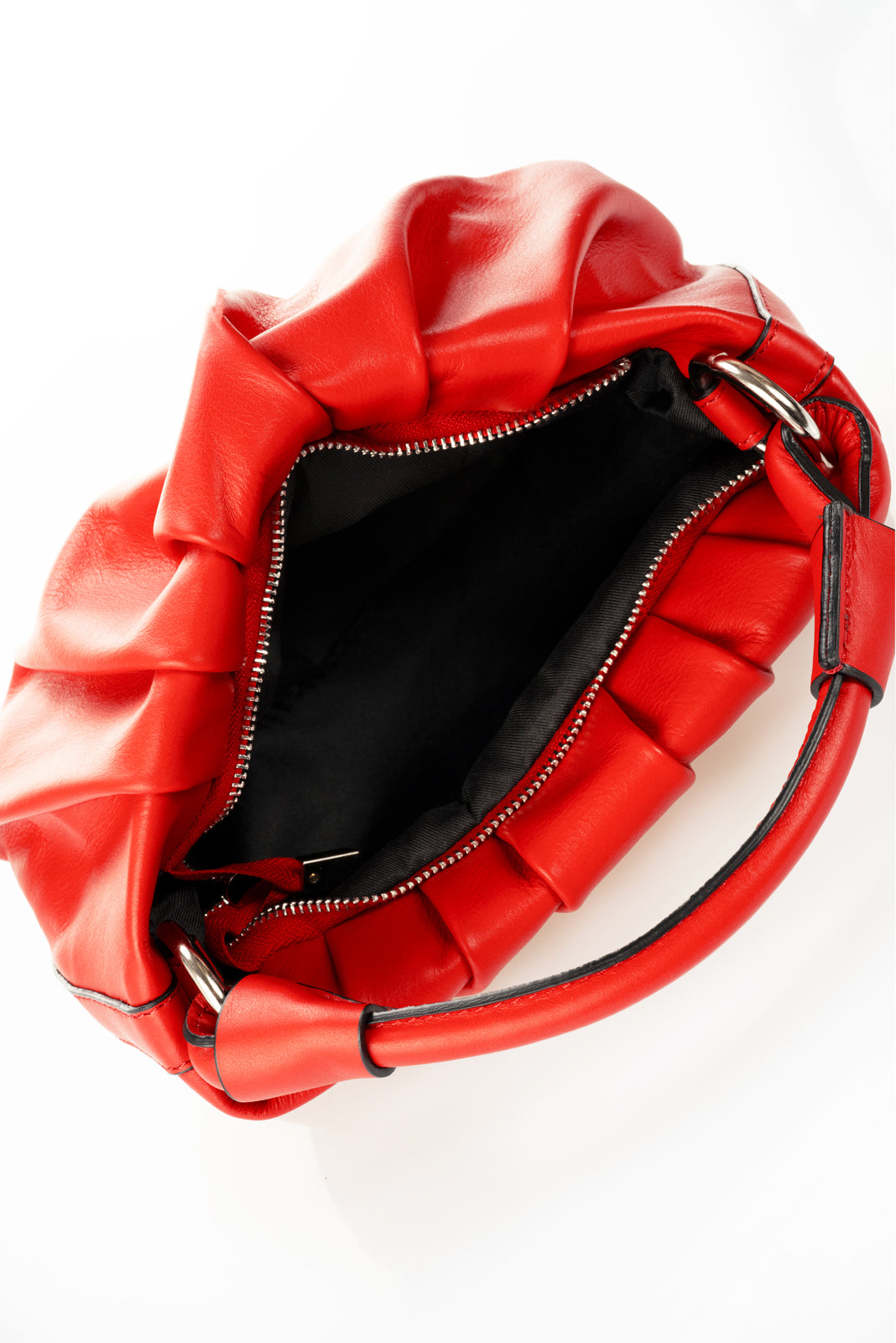 Leather Top Handle Bag 2564 - Red