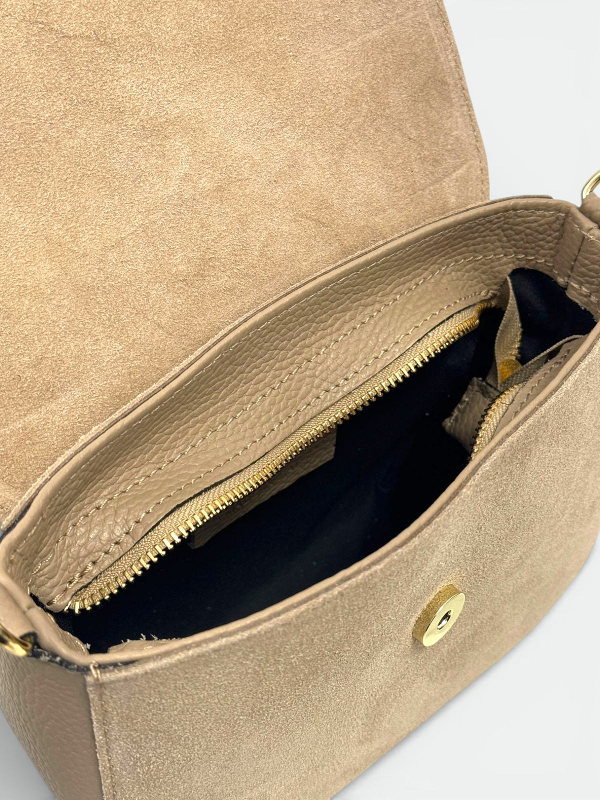 Leather Crossbody Bag 5630 - Taupe