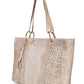 FLORA Leather Shoulder Bag - Taupe