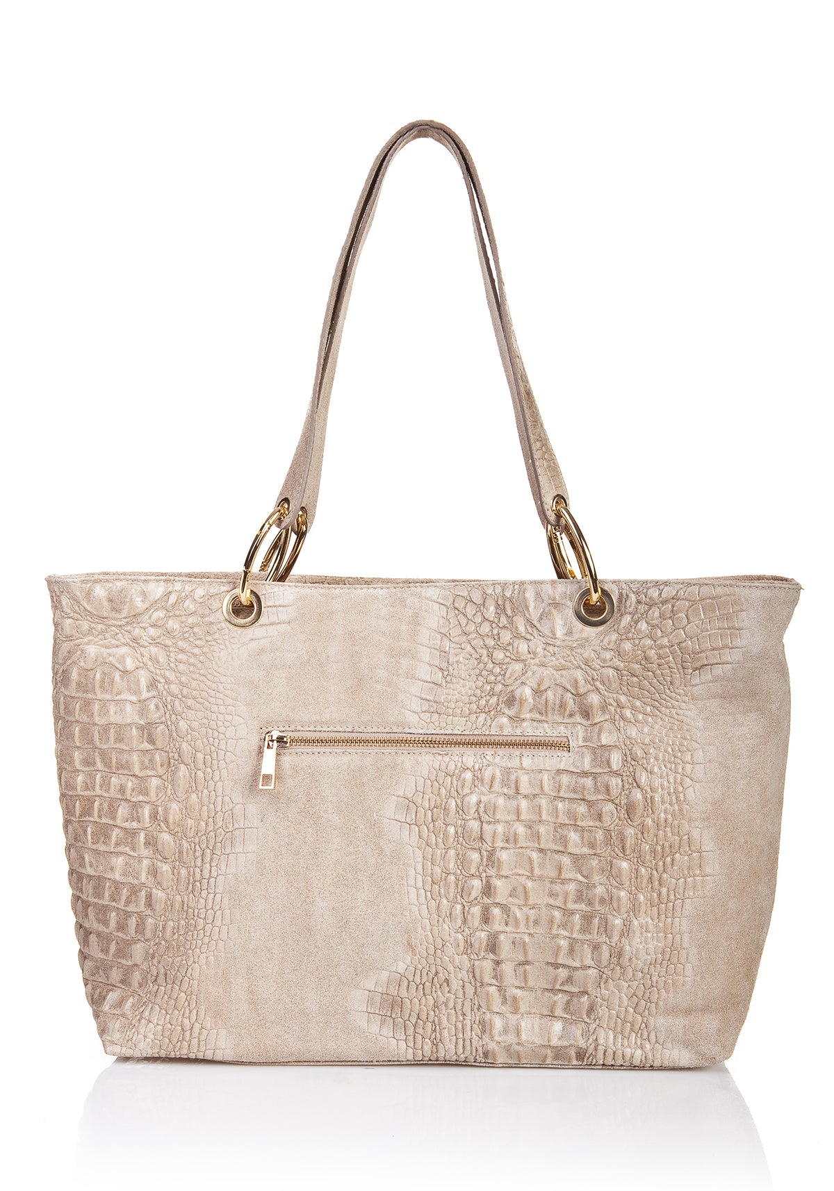 FLORA Leather Shoulder Bag - Taupe