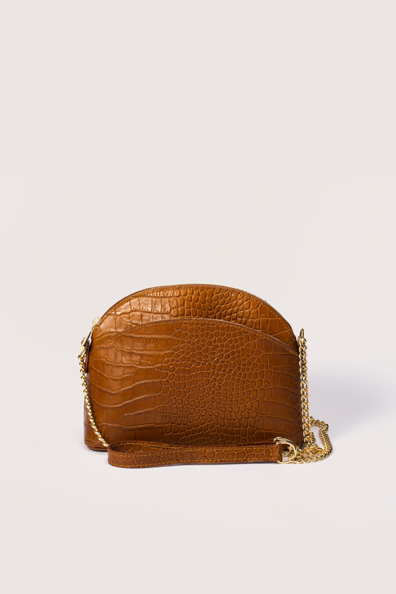 ZENA Leather Crossbody Bag - Cognac