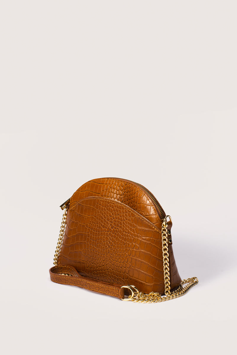 ZENA Leather Crossbody Bag - Cognac