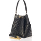 EDINA Leather Top Handle Bag - Black
