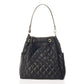 EDINA Leather Top Handle Bag - Black