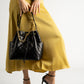 EDINA Leather Top Handle Bag - Black