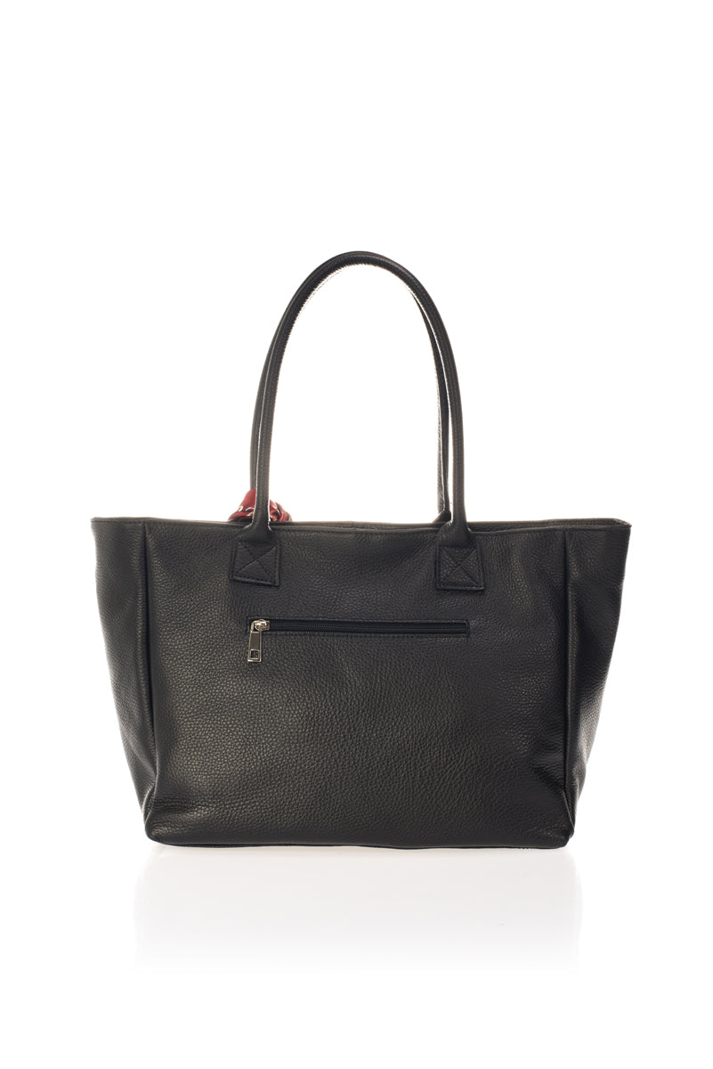 ESTELLE Leather Shoulder Bag - Black