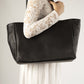 ESTELLE Leather Shoulder Bag - Black