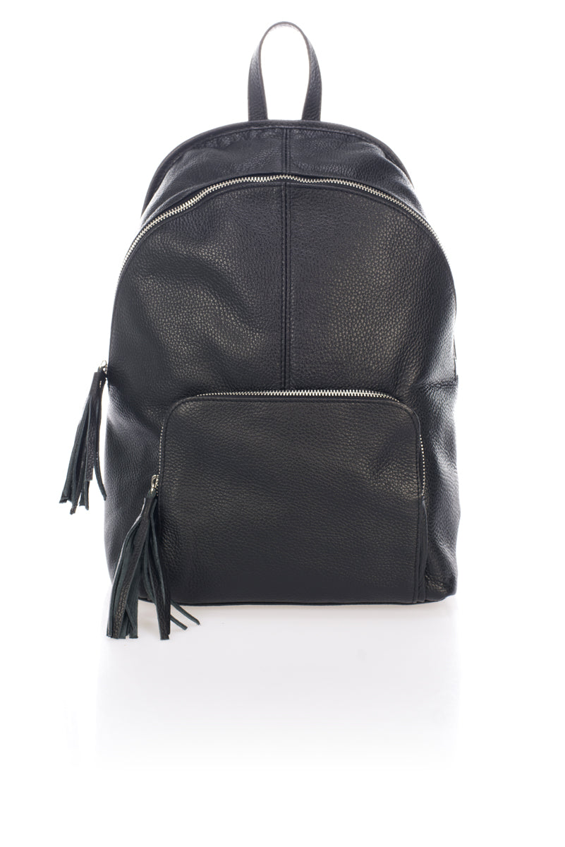 JASMINE Leather Backpack - Black
