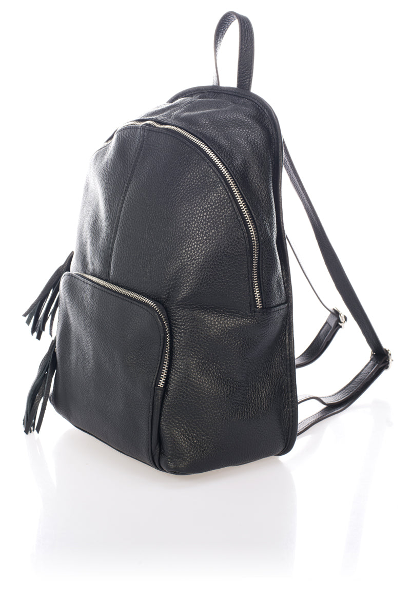 JASMINE Leather Backpack - Black