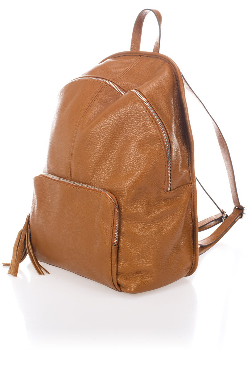 JASMINE Leather Backpack - Cognac