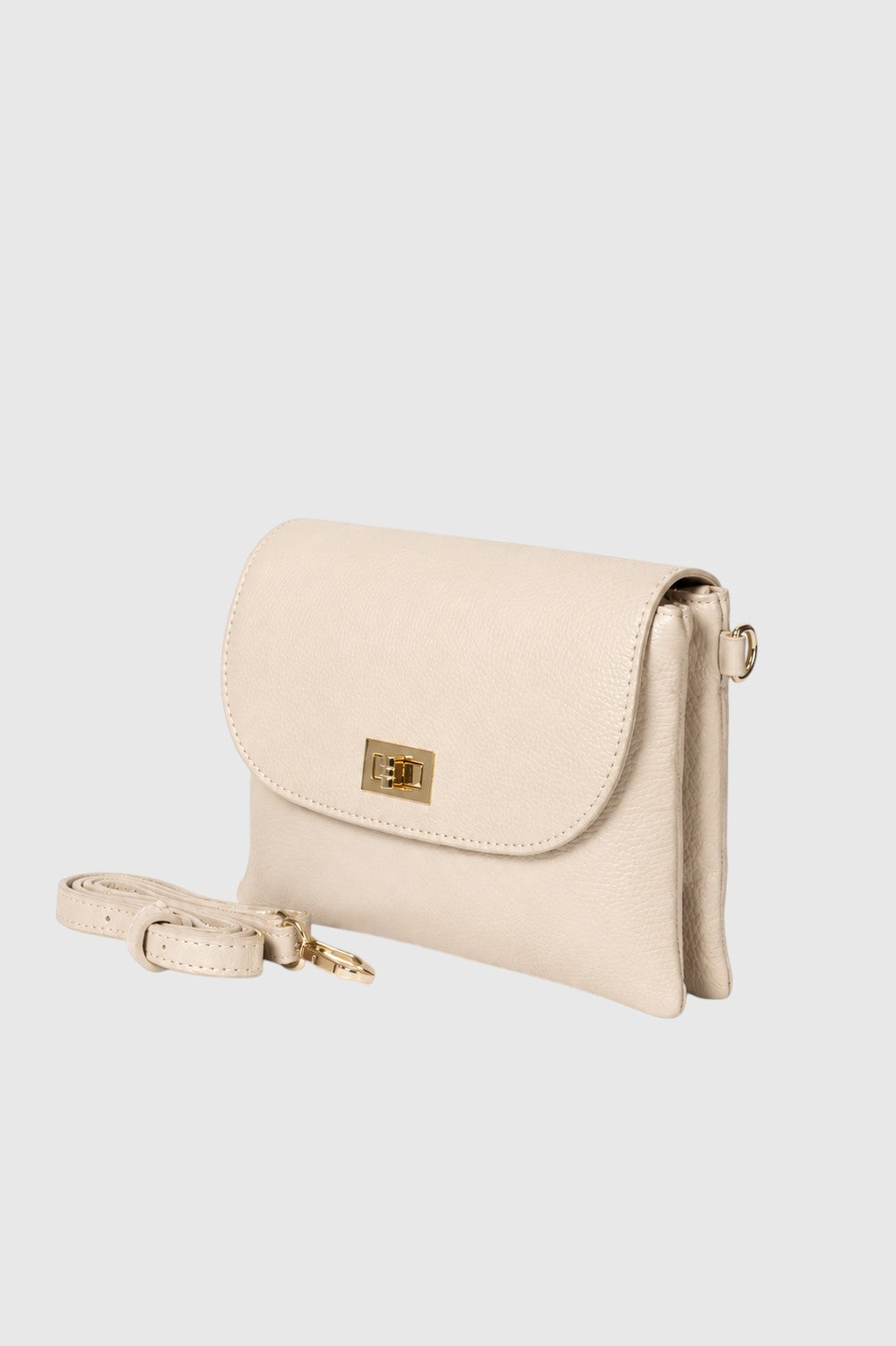 NORAH Leather Crossbody Bag - Beige