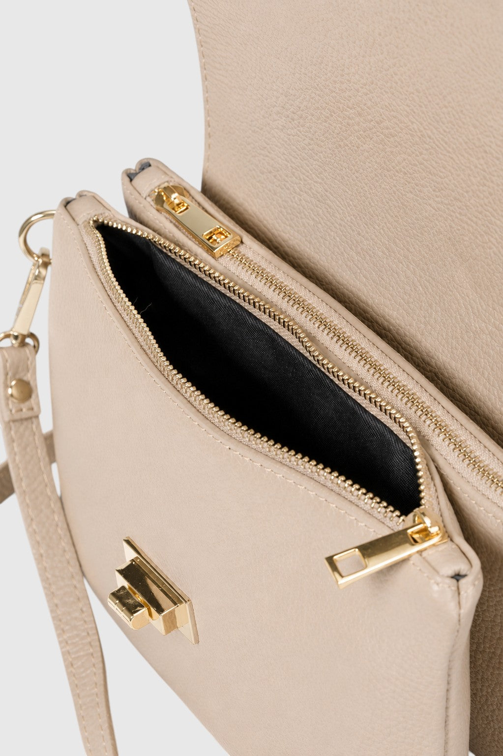 NORAH Leather Crossbody Bag - Beige