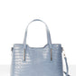 BRIGITTE Leather Top Handle Bag - Bondi blue