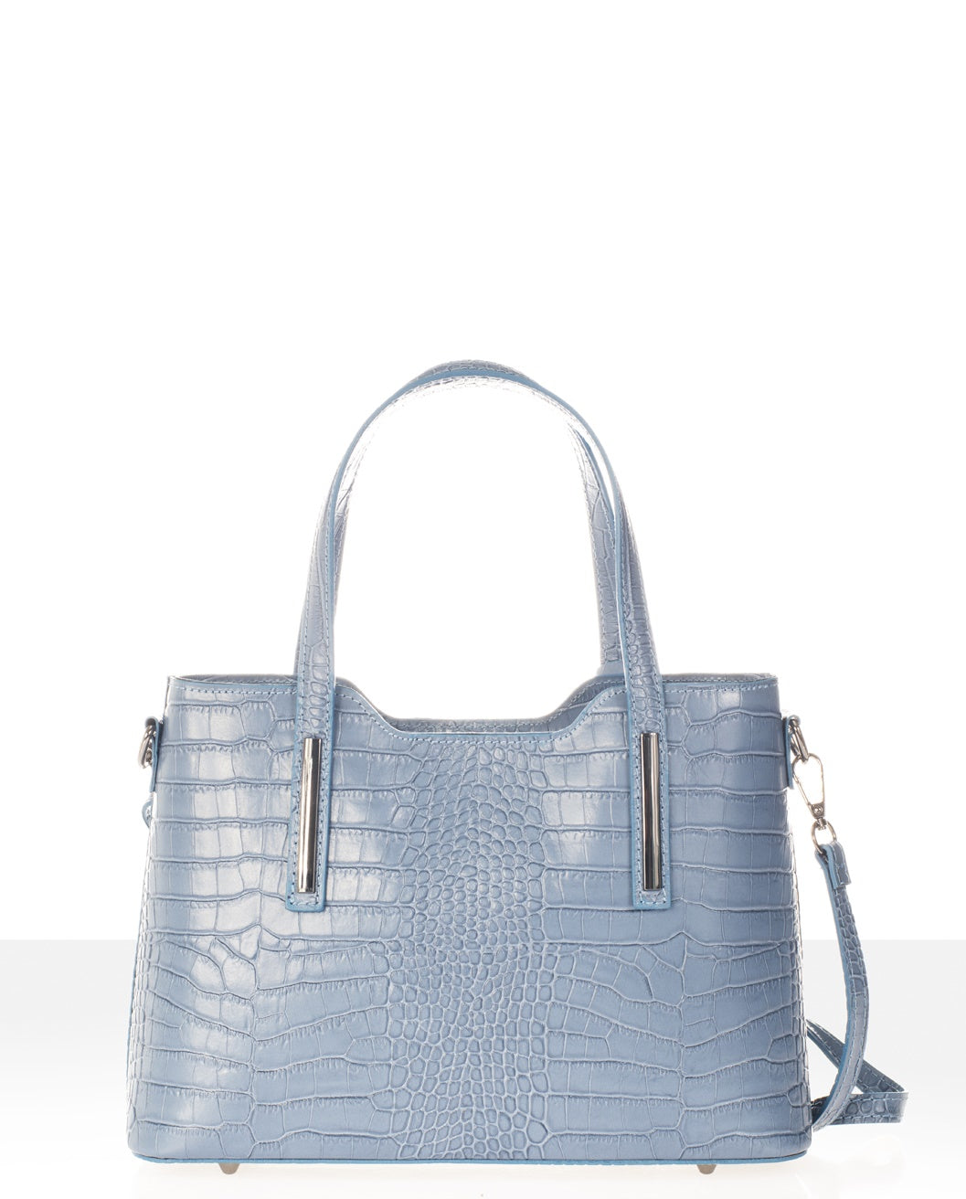 BRIGITTE Leather Top Handle Bag - Bondi blue