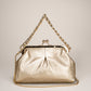 TIANE Leather Clutch Bag - Platino